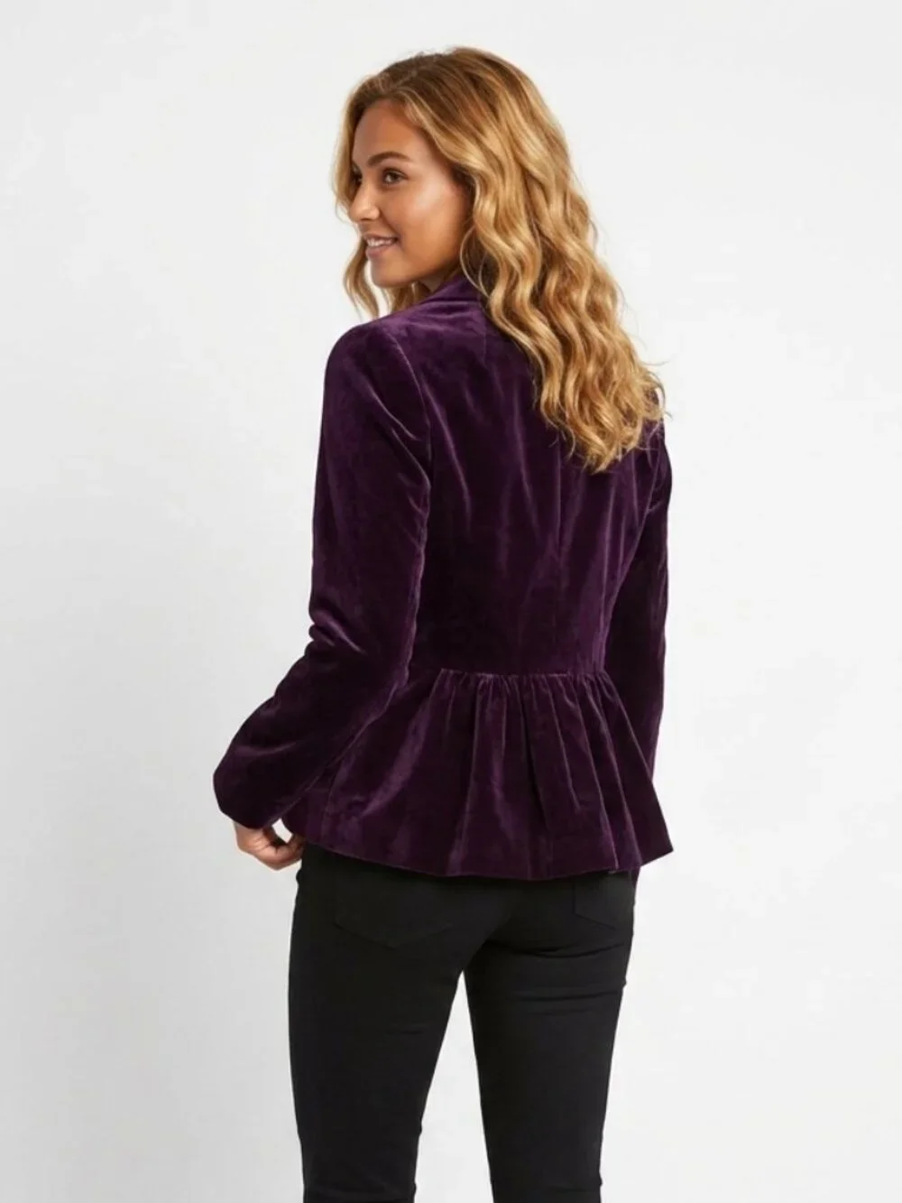 NEW J. Crew Women's Deep Plum Eden Velvet Blazer Jacket Size 0 39667